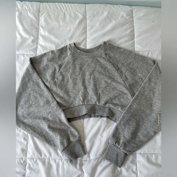 BERSHKA / XS / Cropped Sweater/ Sweatshirt light heather grey - Picture 1 of 5